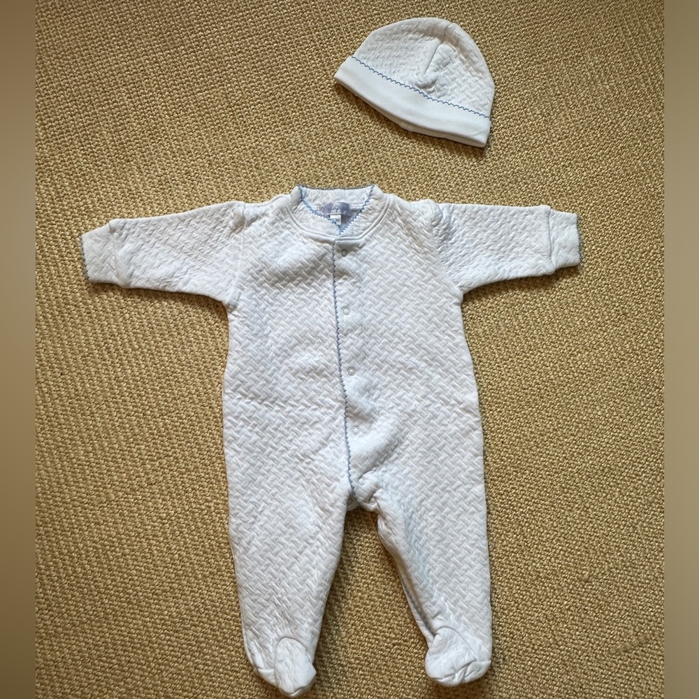Nella Pima Basketweave Footie and Hat